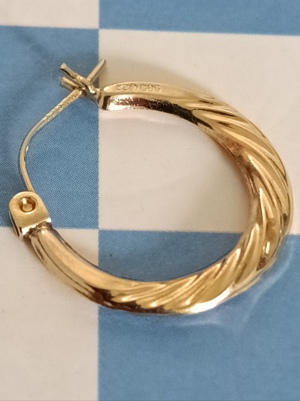 14K Solid Gold Twisted Hoop Earring - Women/ Men Jewelry (Only One Earring)